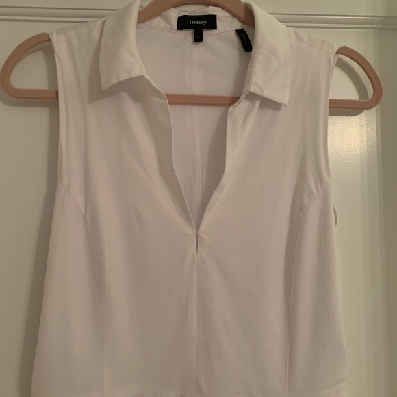NWOT Theory Fit and Flare White Collared Dress - Picture 4 of 5